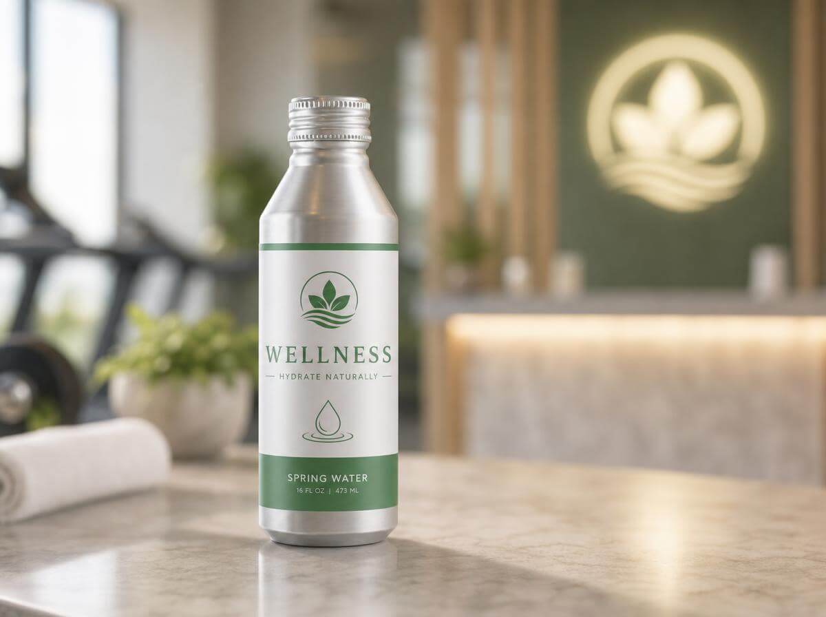 Branded aluminum bottle for wellness programs