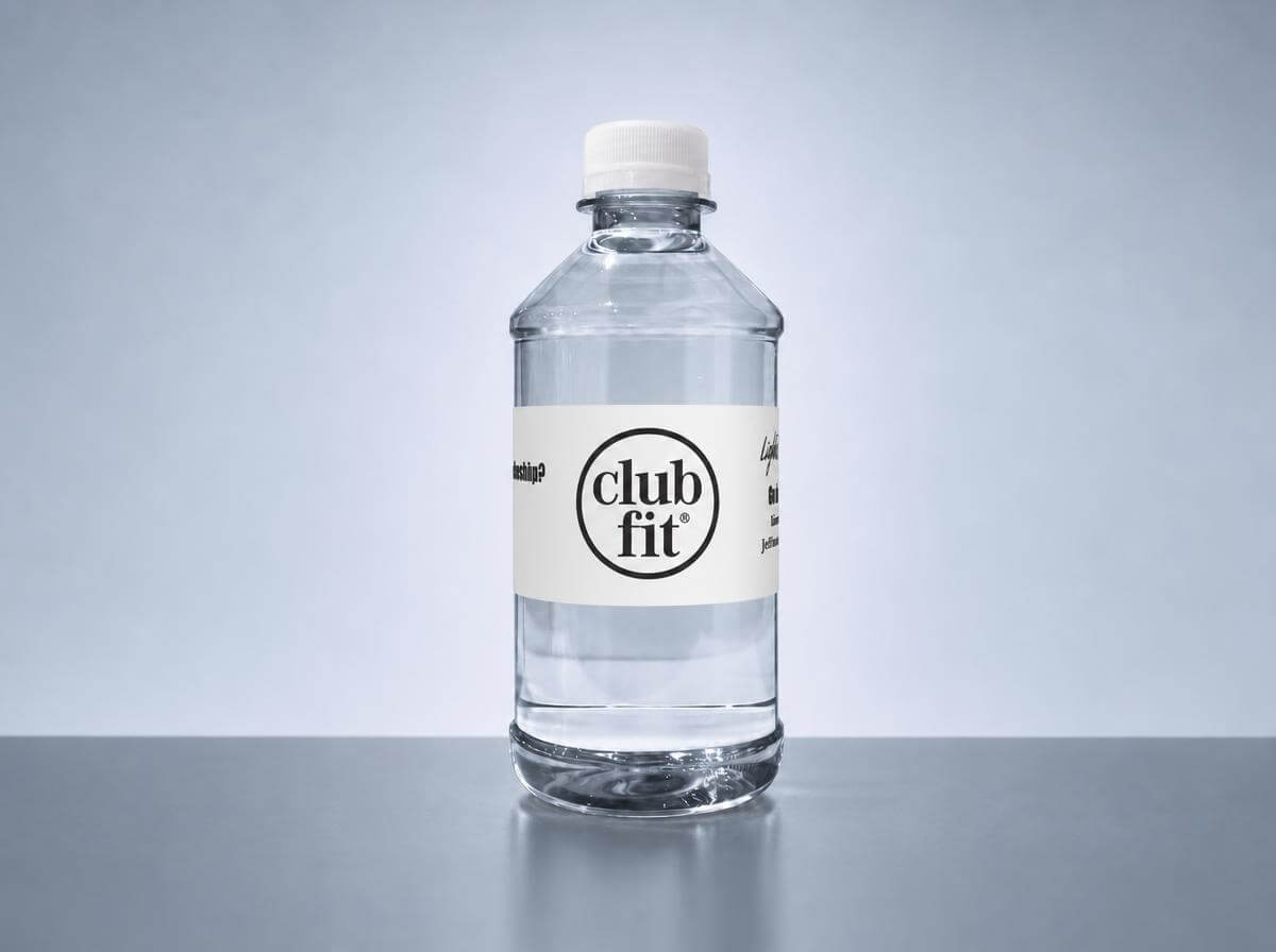 Custom-label water bottle for Club Fit