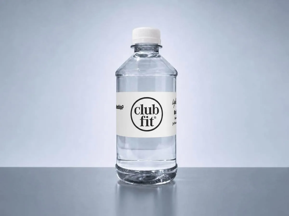 Custom-label water bottle for Club Fit
