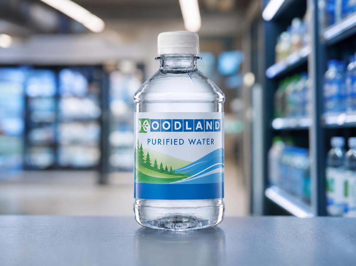 House-brand bottled water display