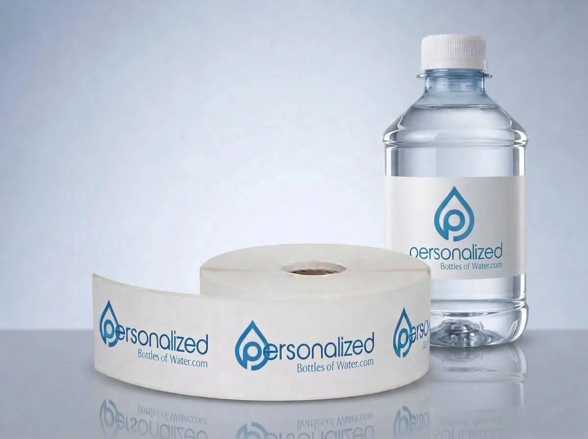 Roll of printed custom bottle labels