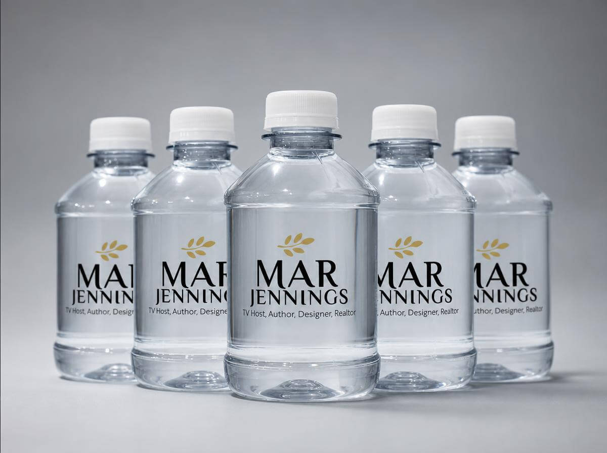 Lineup of custom-label bottle sizes