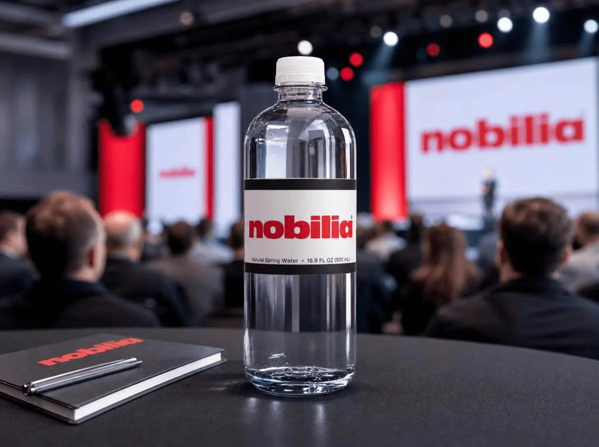 Custom-label bottled water for events and conferences