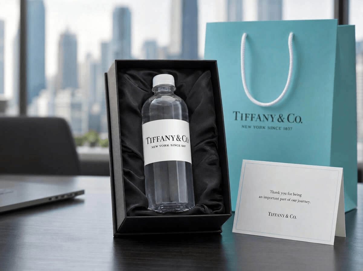 Custom-label bottled water for corporate gifting