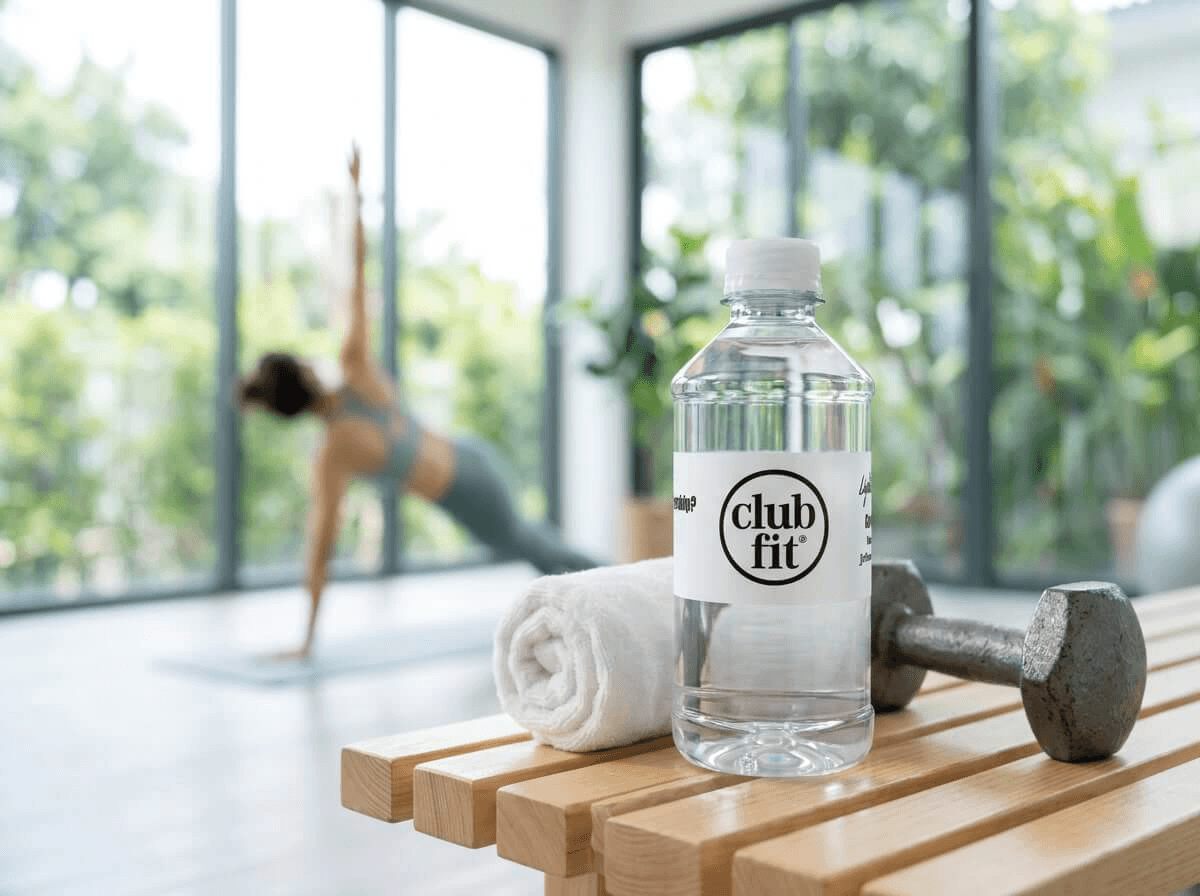 Custom-label bottled water for fitness and wellness