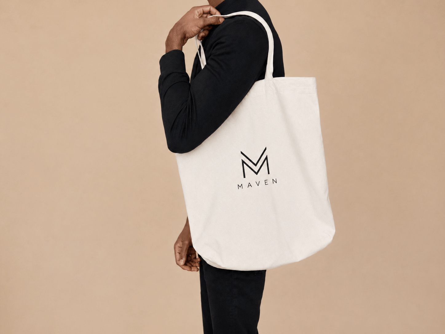 Canvas tote bag with a printed logo