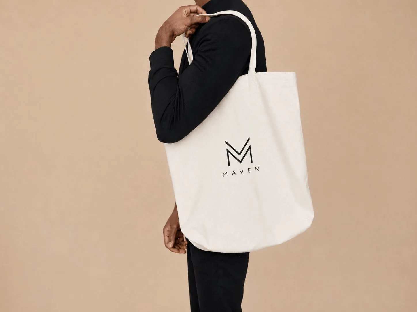 Canvas tote bag with a printed logo