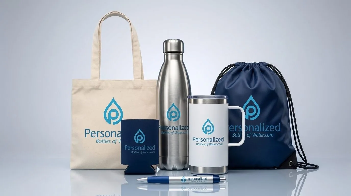 Branded promotional products: drinkware, apparel, tech and giveaways