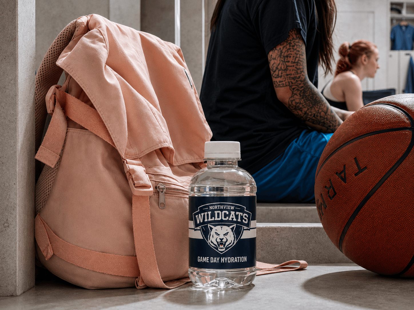 Northview Wildcats game-day bottle in the locker room